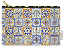 Load image into Gallery viewer, Orange and Blue Tile Pattern - Zip Pouch