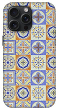 Load image into Gallery viewer, Orange and Blue Tile Pattern - Phone Case