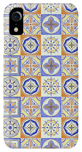 Orange and Blue Tile Pattern - Phone Case