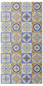 Orange and Blue Tile Pattern - Bath Towel