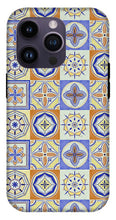 Load image into Gallery viewer, Orange and Blue Tile Pattern - Phone Case