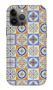 Orange and Blue Tile Pattern - Phone Case