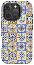 Load image into Gallery viewer, Orange and Blue Tile Pattern - Phone Case