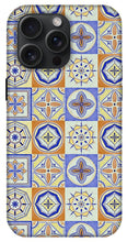 Load image into Gallery viewer, Orange and Blue Tile Pattern - Phone Case