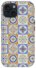 Load image into Gallery viewer, Orange and Blue Tile Pattern - Phone Case