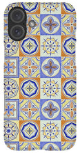 Load image into Gallery viewer, Orange and Blue Tile Pattern - Phone Case
