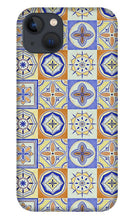 Load image into Gallery viewer, Orange and Blue Tile Pattern - Phone Case