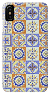 Orange and Blue Tile Pattern - Phone Case