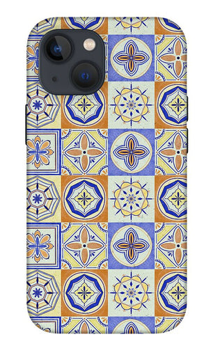 Orange and Blue Tile Pattern - Phone Case