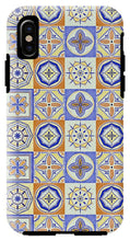 Load image into Gallery viewer, Orange and Blue Tile Pattern - Phone Case