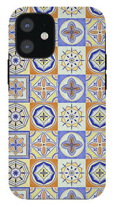 Orange and Blue Tile Pattern - Phone Case