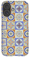 Load image into Gallery viewer, Orange and Blue Tile Pattern - Phone Case