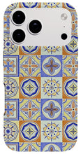 Load image into Gallery viewer, Orange and Blue Tile Pattern - Phone Case