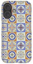 Load image into Gallery viewer, Orange and Blue Tile Pattern - Phone Case