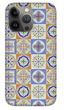 Load image into Gallery viewer, Orange and Blue Tile Pattern - Phone Case