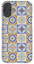 Load image into Gallery viewer, Orange and Blue Tile Pattern - Phone Case