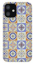 Load image into Gallery viewer, Orange and Blue Tile Pattern - Phone Case