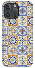 Load image into Gallery viewer, Orange and Blue Tile Pattern - Phone Case