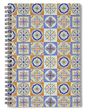 Load image into Gallery viewer, Orange and Blue Tile Pattern - Spiral Notebook