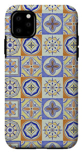 Orange and Blue Tile Pattern - Phone Case