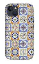 Load image into Gallery viewer, Orange and Blue Tile Pattern - Phone Case