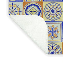 Load image into Gallery viewer, Orange and Blue Tile Pattern - Blanket