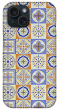 Load image into Gallery viewer, Orange and Blue Tile Pattern - Phone Case