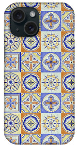 Orange and Blue Tile Pattern - Phone Case