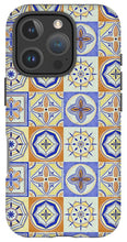 Load image into Gallery viewer, Orange and Blue Tile Pattern - Phone Case