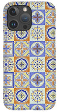 Load image into Gallery viewer, Orange and Blue Tile Pattern - Phone Case