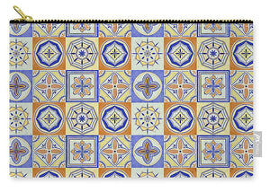 Orange and Blue Tile Pattern - Zip Pouch