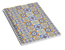 Load image into Gallery viewer, Orange and Blue Tile Pattern - Spiral Notebook