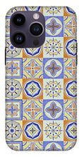 Load image into Gallery viewer, Orange and Blue Tile Pattern - Phone Case