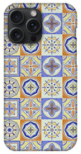 Load image into Gallery viewer, Orange and Blue Tile Pattern - Phone Case