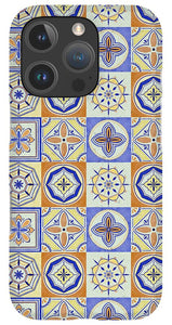 Orange and Blue Tile Pattern - Phone Case