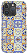 Load image into Gallery viewer, Orange and Blue Tile Pattern - Phone Case