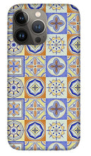 Load image into Gallery viewer, Orange and Blue Tile Pattern - Phone Case