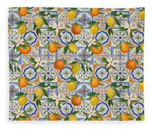 Load image into Gallery viewer, Orange and Lemon Tile Pattern - Blanket