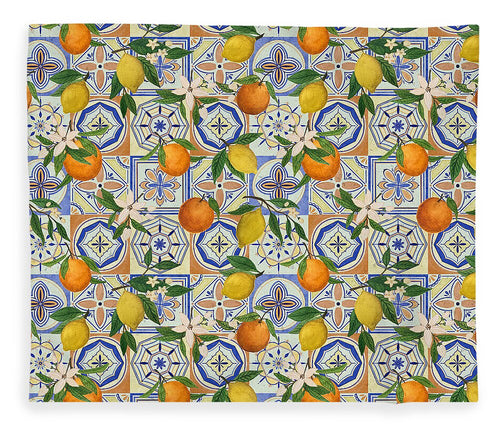Orange and Lemon Tile Pattern - Blanket