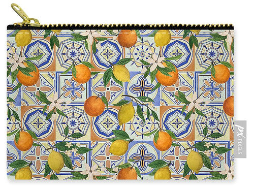 Orange and Lemon Tile Pattern - Zip Pouch