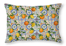 Load image into Gallery viewer, Orange and Lemon Tile Pattern - Throw Pillow