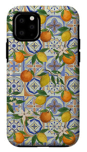 Orange and Lemon Tile Pattern - Phone Case