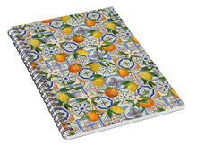 Load image into Gallery viewer, Orange and Lemon Tile Pattern - Spiral Notebook