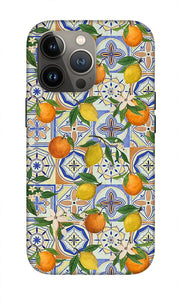 Orange and Lemon Tile Pattern - Phone Case