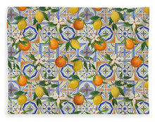 Load image into Gallery viewer, Orange and Lemon Tile Pattern - Blanket