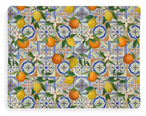 Orange and Lemon Tile Pattern - Blanket