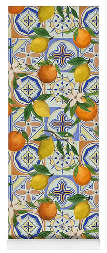 Orange and Lemon Tile Pattern - Yoga Mat