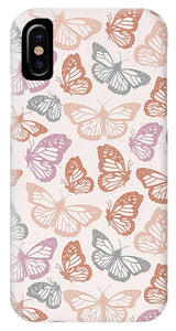 Orange and Pink Butterfly Pattern - Phone Case