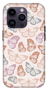 Orange and Pink Butterfly Pattern - Phone Case