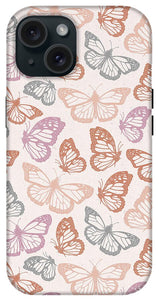 Orange and Pink Butterfly Pattern - Phone Case